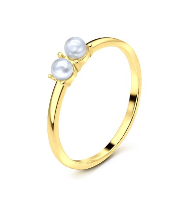 Pearl Gold Plated Silver Rings NSR-2908-GP